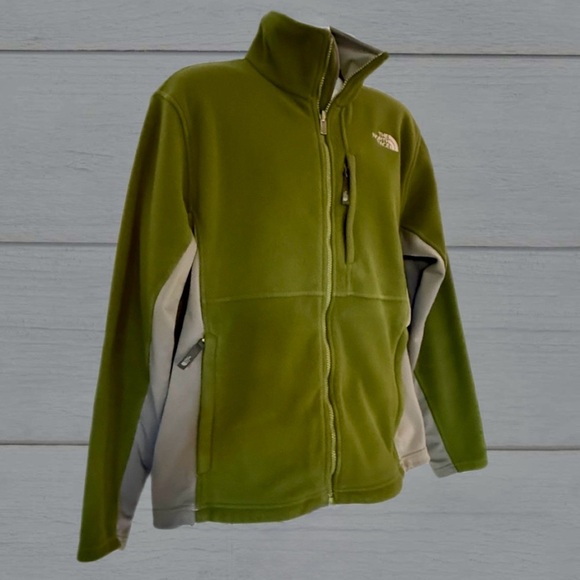 The North Face Full Zip Fleece Jacket Men’s Large Olive Green Gray TKA 100 - Picture 5 of 16